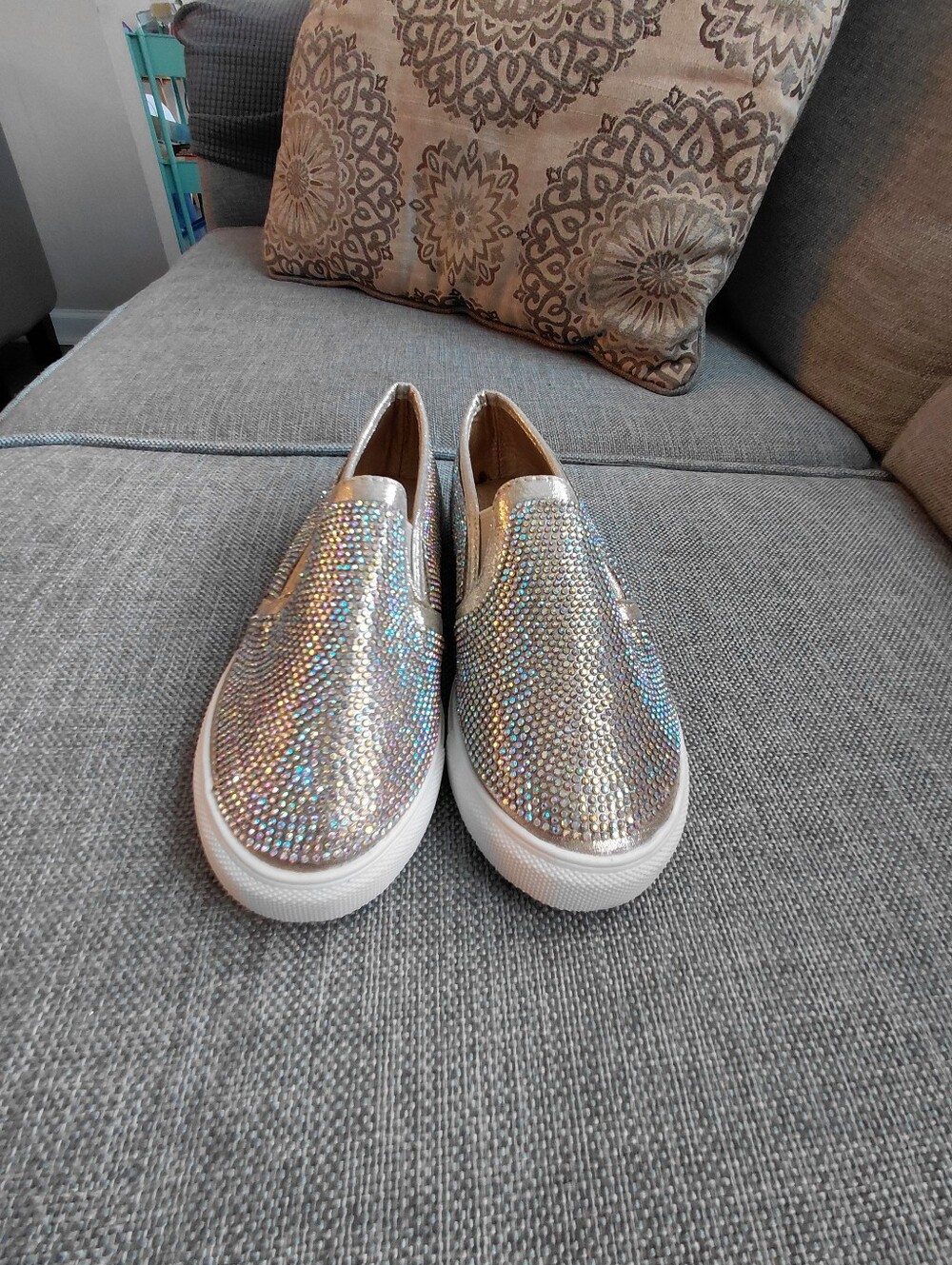 Girls Link Gold Glittee Sneakers Size Kids 12